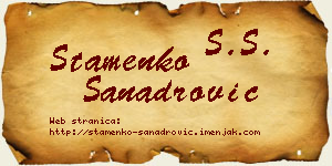 Stamenko Sanadrović vizit kartica